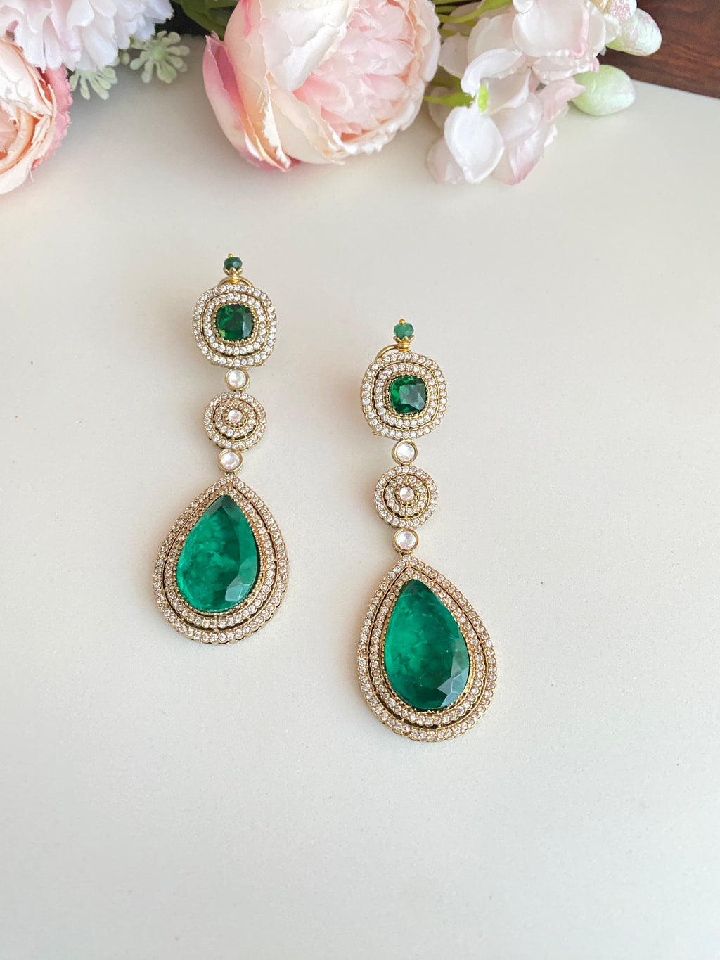 Green stone Earrings