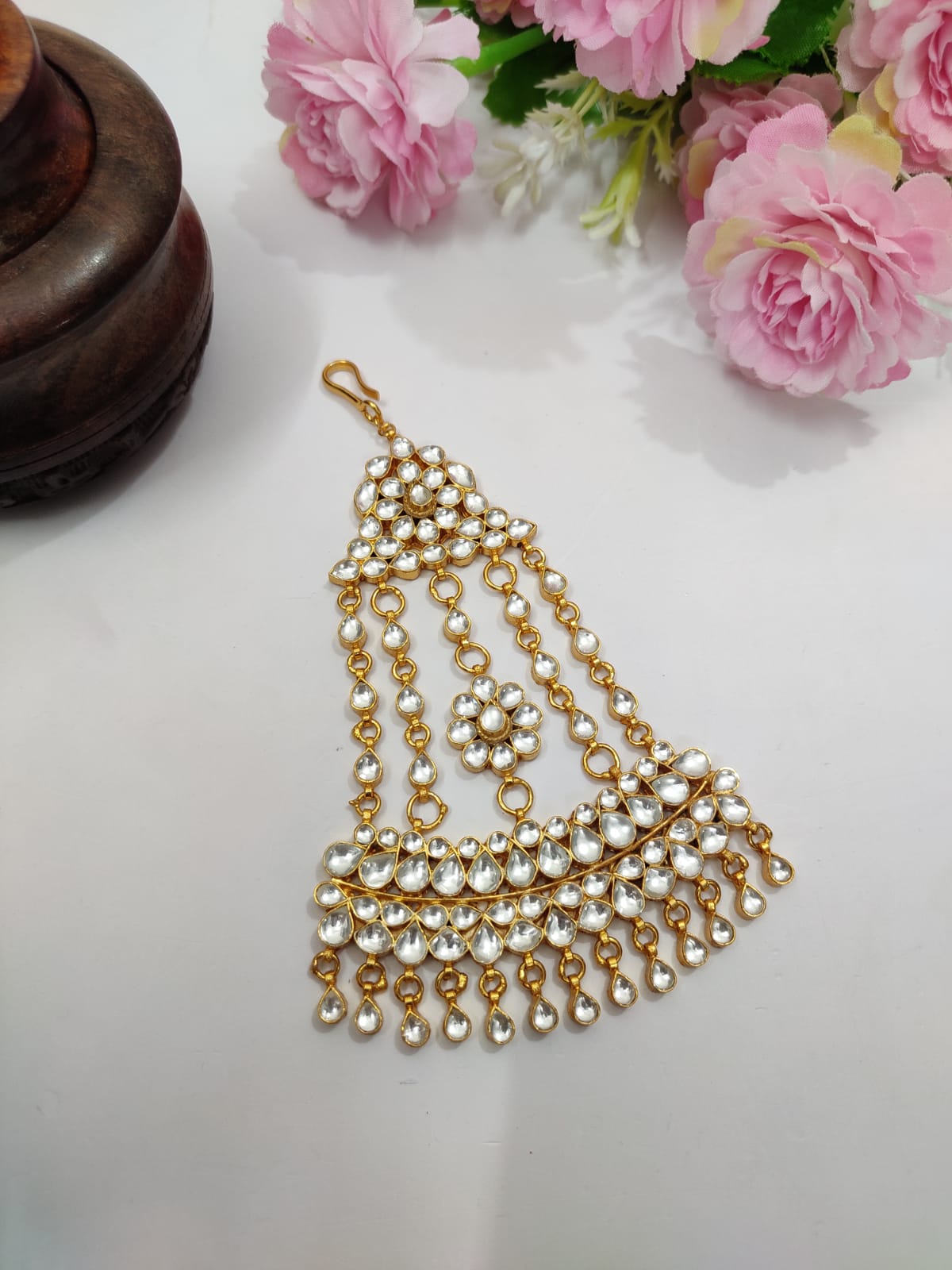 Gold plated Kundan Pasa