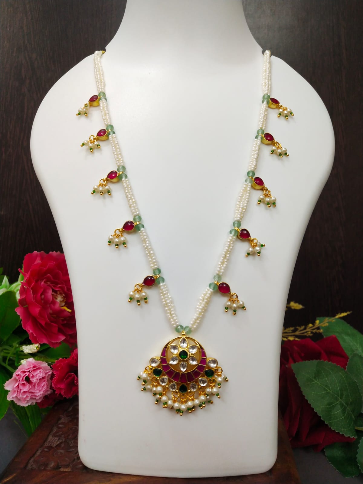 Gold Plated Kundan Long Necklace