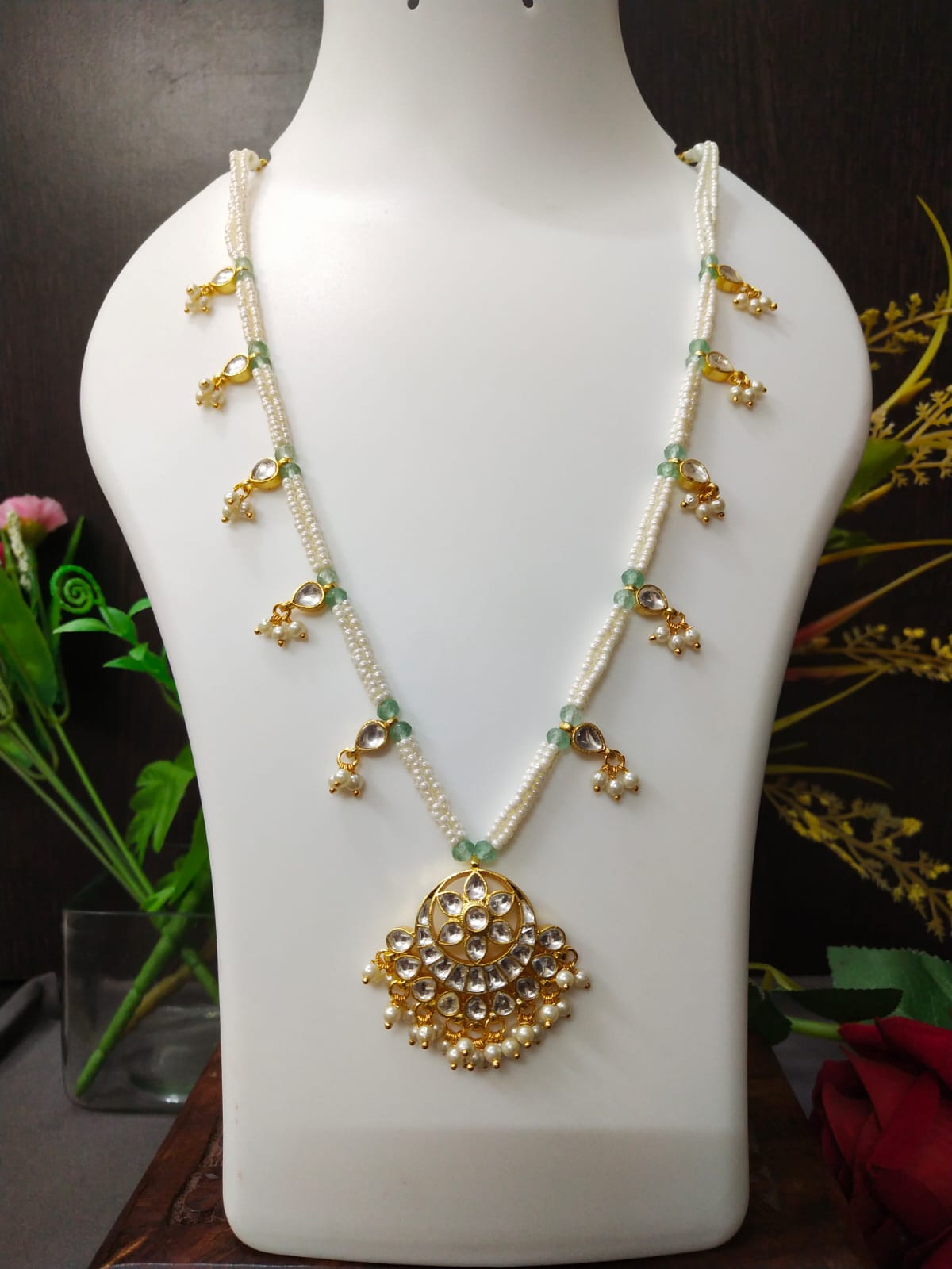 Gold Plated Kundan Long set