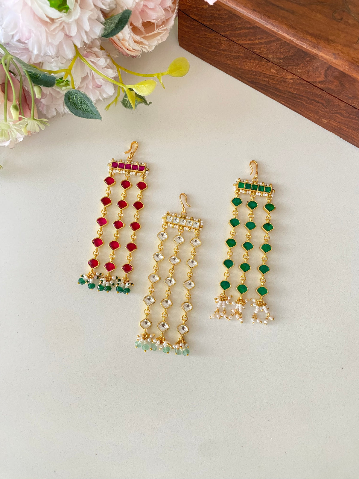 Gold Plated Kundan braid pin