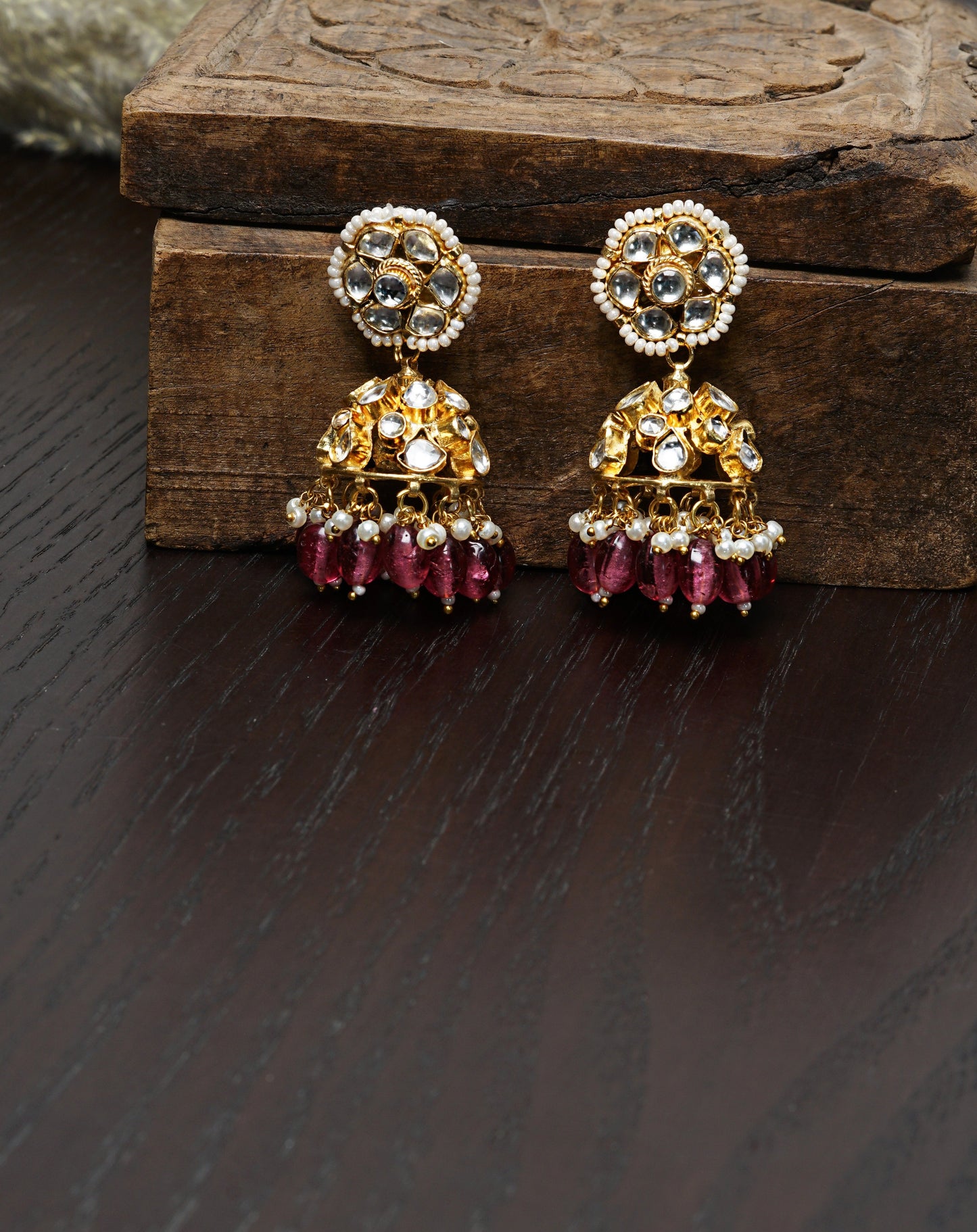 Gold Plated Kundan Jhumka