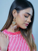 Rose quartz floral earrings