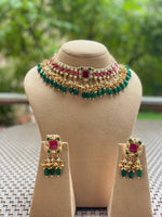 Pink Kundan Necklace set