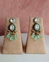 Polki Earrings with Mint drops