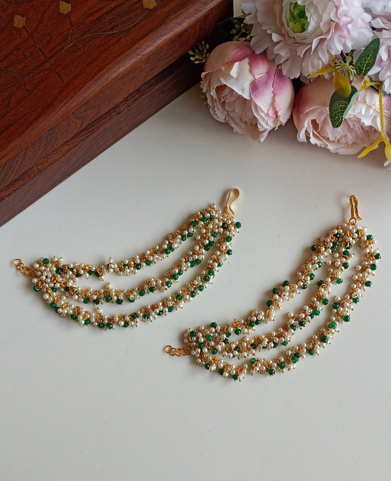 Ear Chain with green drops