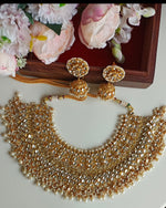 Bridal Kundan necklace set with pearl drops
