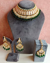 Kundan necklace set with Green Drops