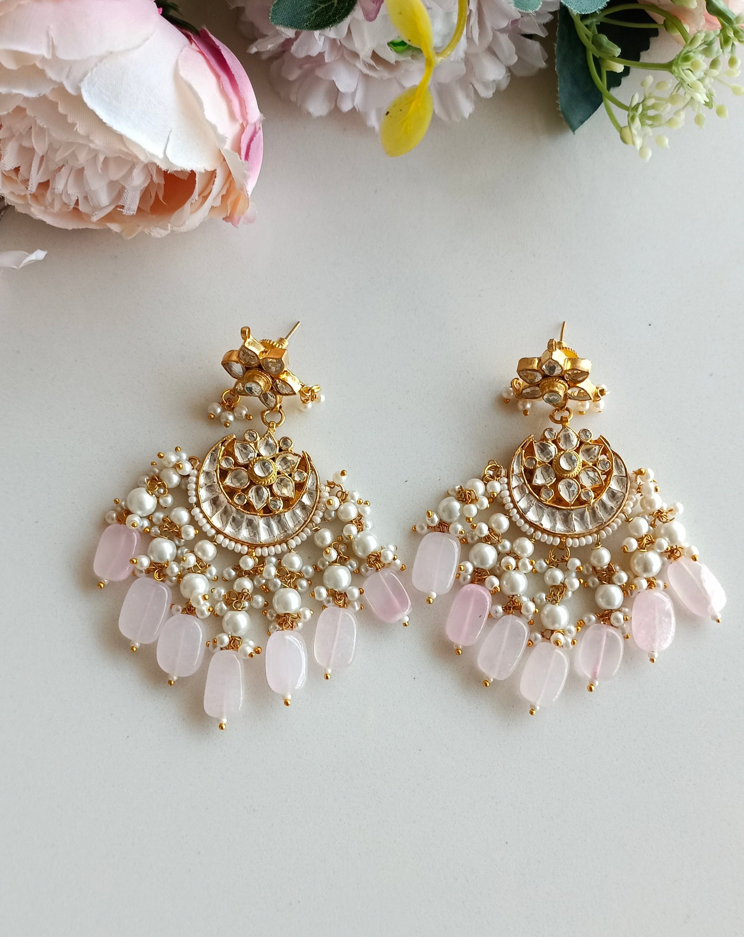 Amazon.com: Peach Colour Wonderful Jhumka Earrings for Women Traditional By  Indian Collectible: Clothing, Shoes & Jewelry