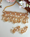 Mother Of Pearl Bridal choker Set With Pearl Drops