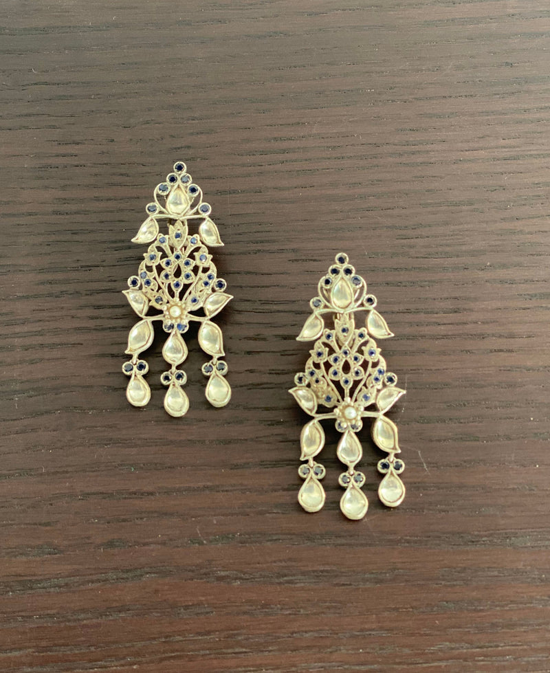 Silver Plated Kundan Earrings