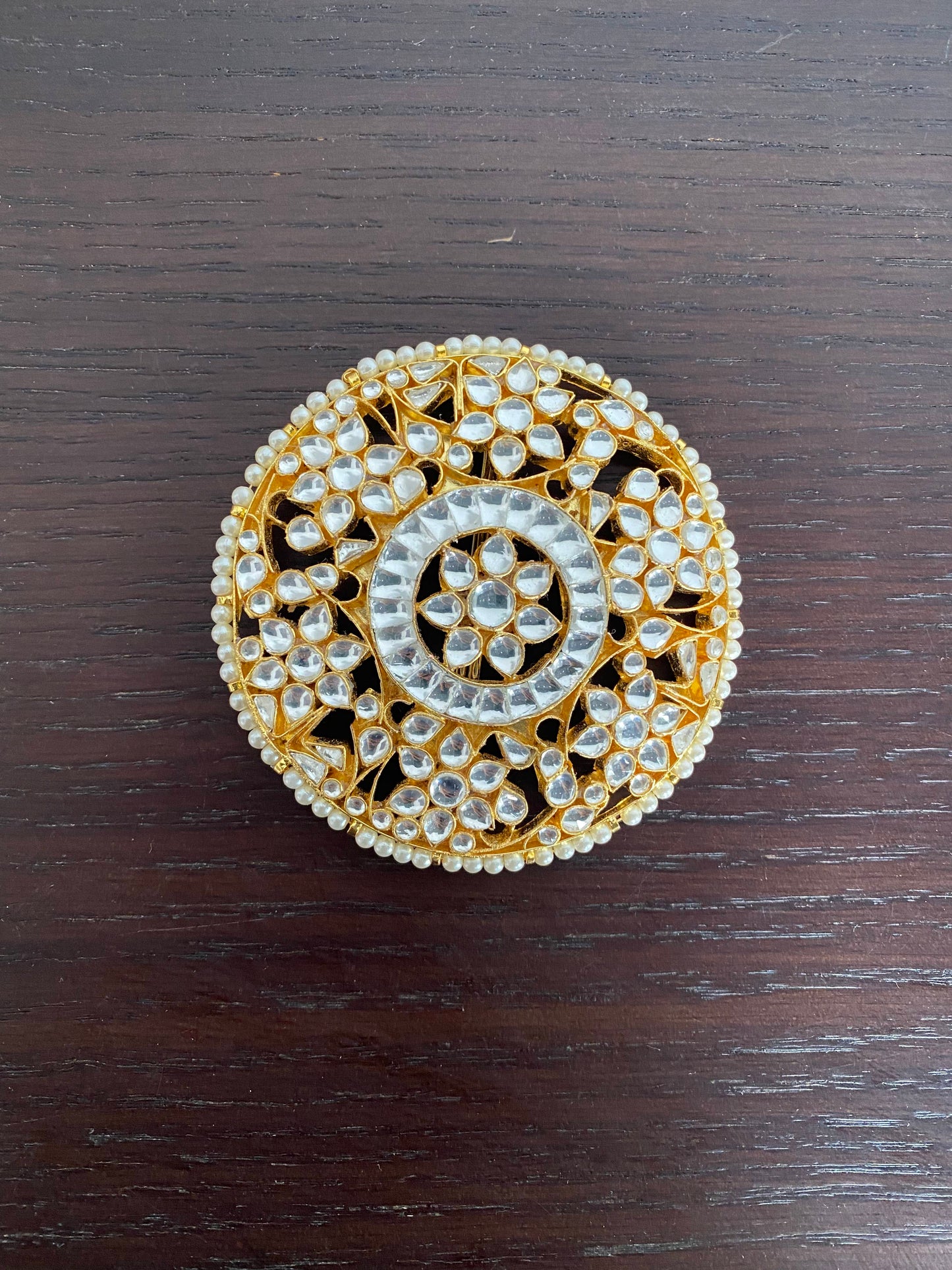 Gold Plated Kundan Juda Pin