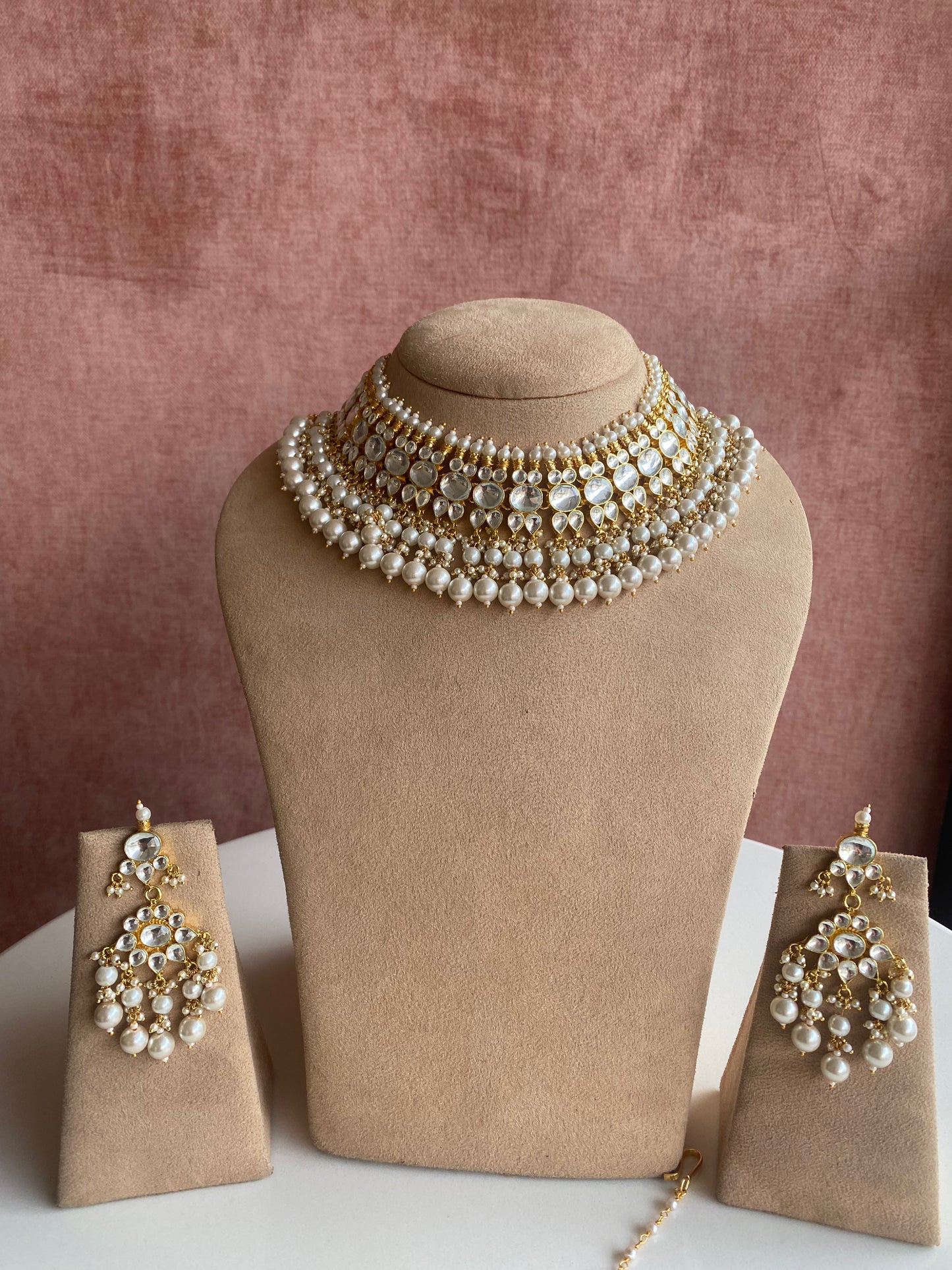 Kundan Gold plated necklace set with tikka