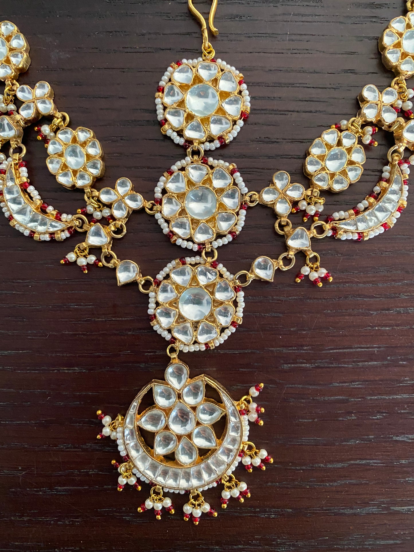 Gold plated Kundan sheeshphool with tikka