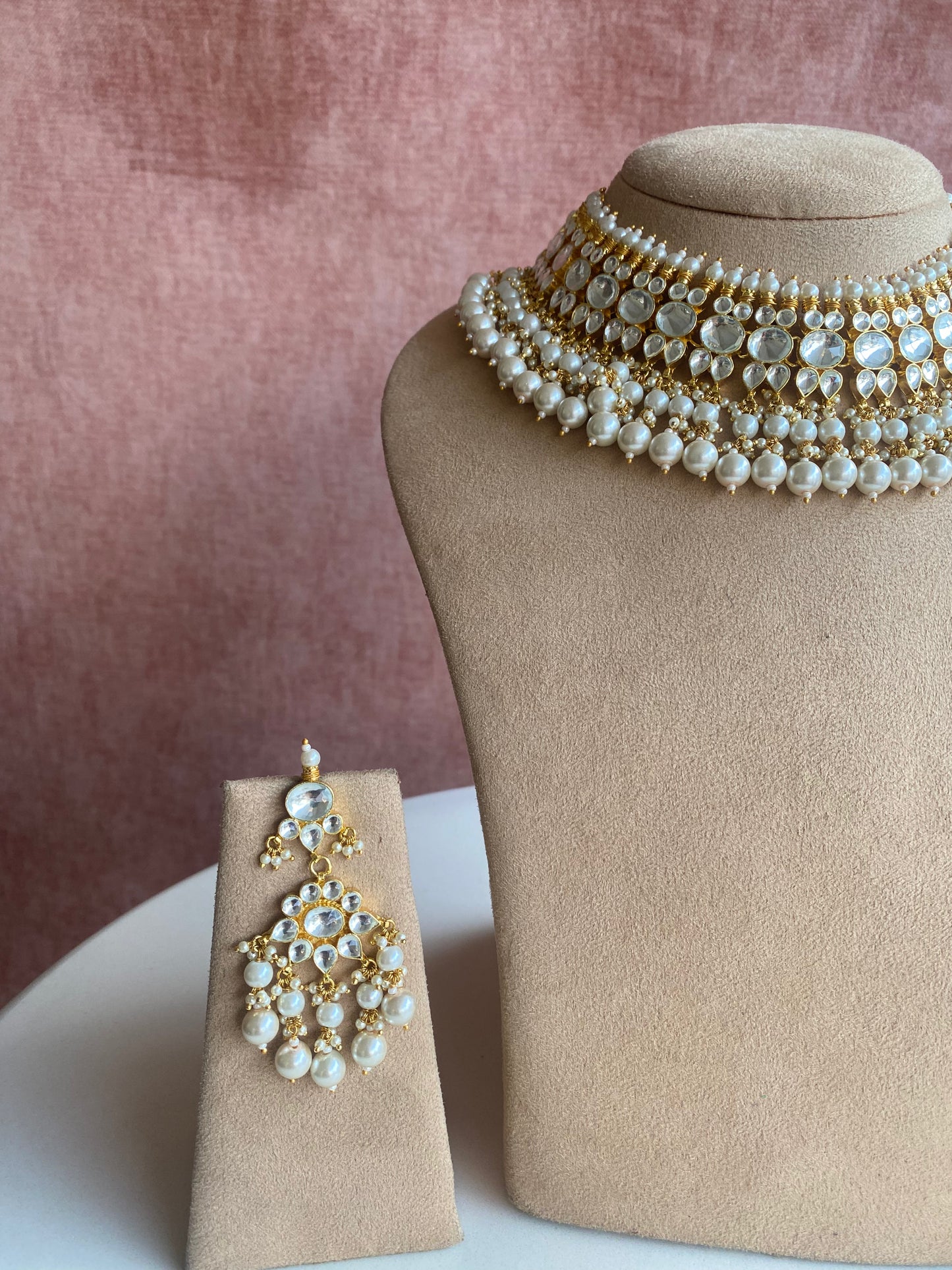 Kundan Gold plated necklace set with tikka