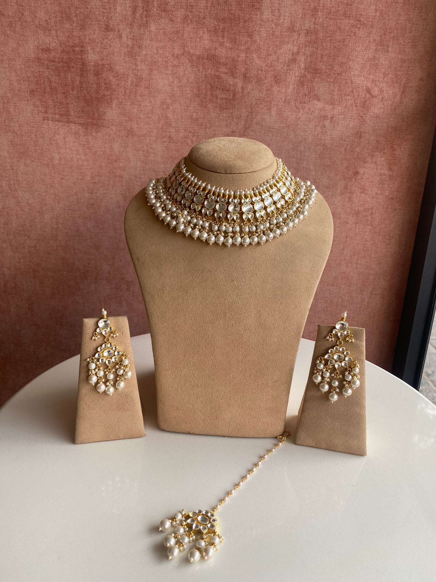 Kundan Gold plated necklace set with tikka